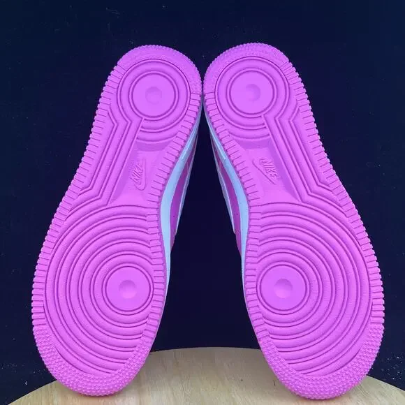 NIKE AIR FORCE 1 PLAYFUL PINK WHITE FV5948-600-SIZE 6Y/ 7.5 Women’s Barbie - Picture 9 of 9